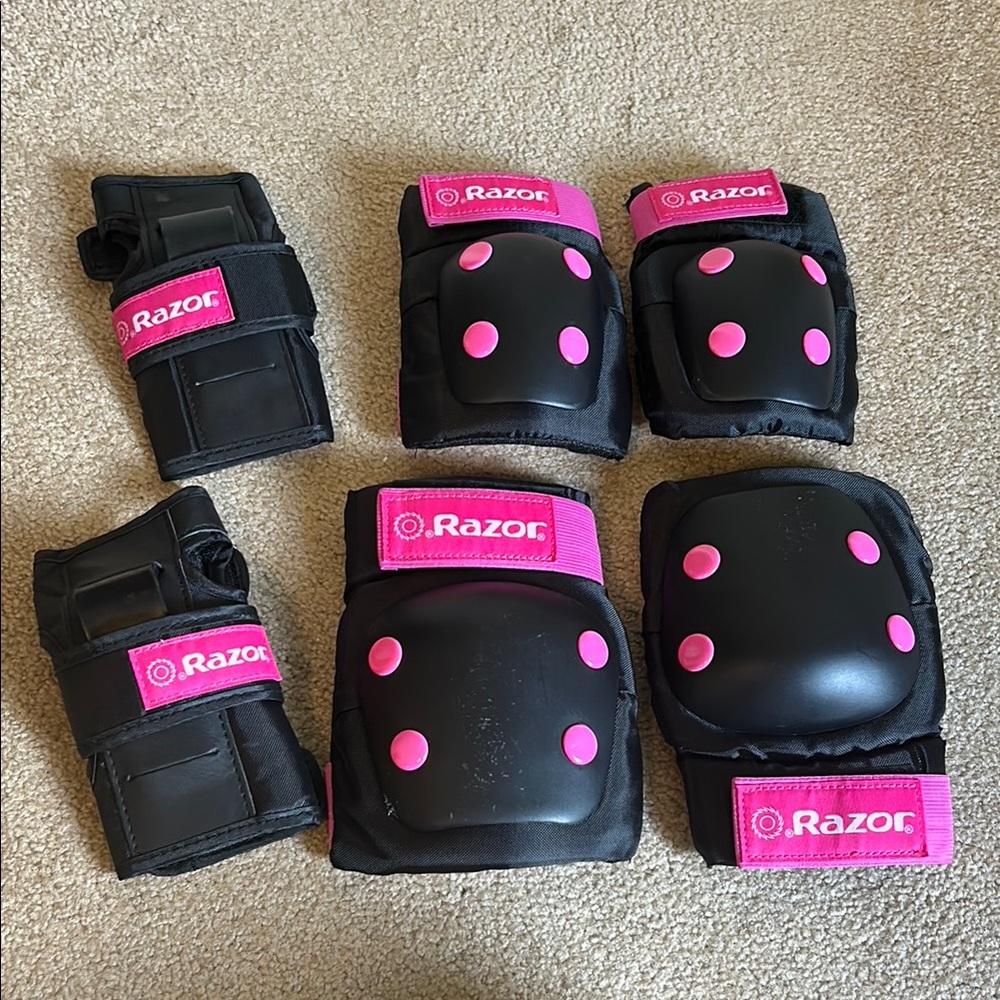Razor Black and Pink Protective Gear Set